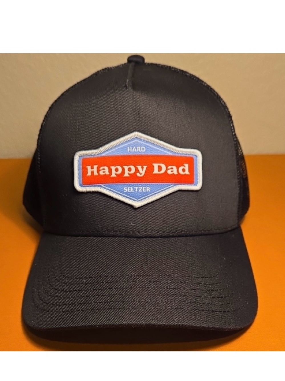 Happy Dad Black Trucker Cap with Patch